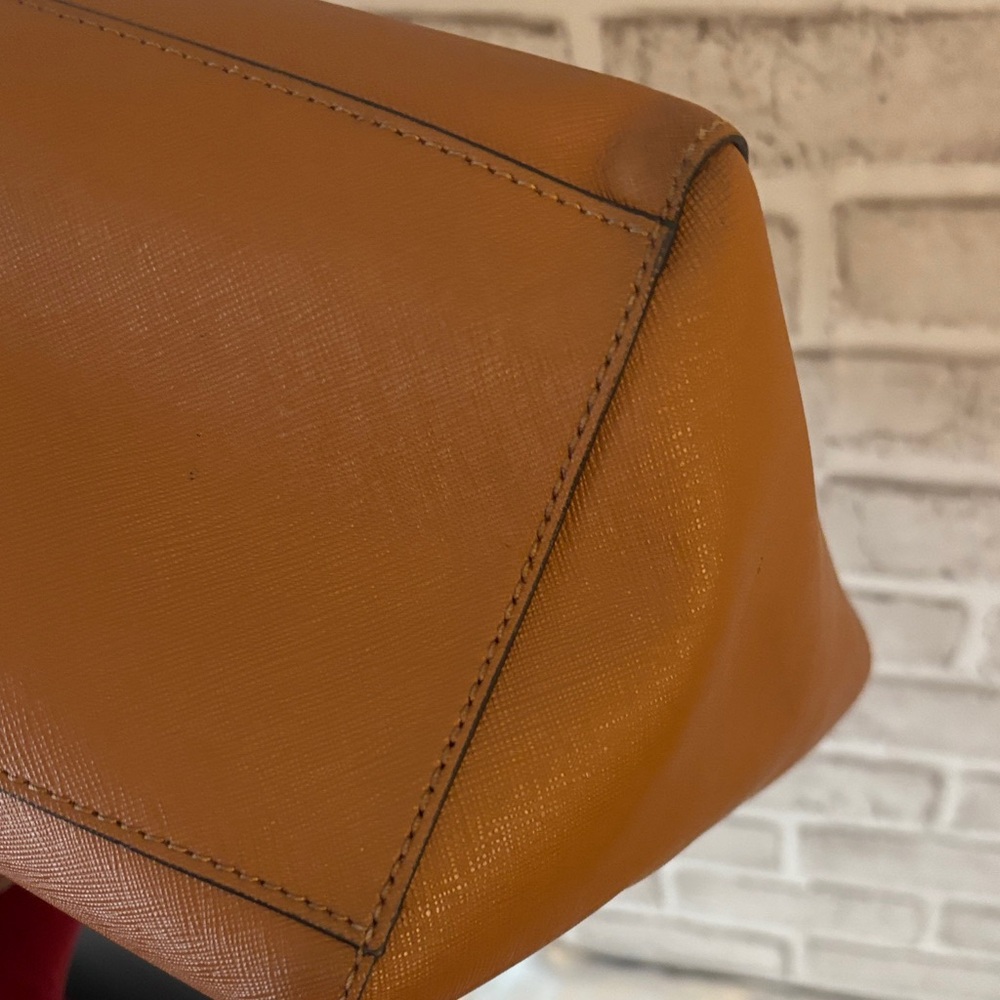 Tory Burch Tan Leather Tote with Laptop Pocket - Picture 6 of 14